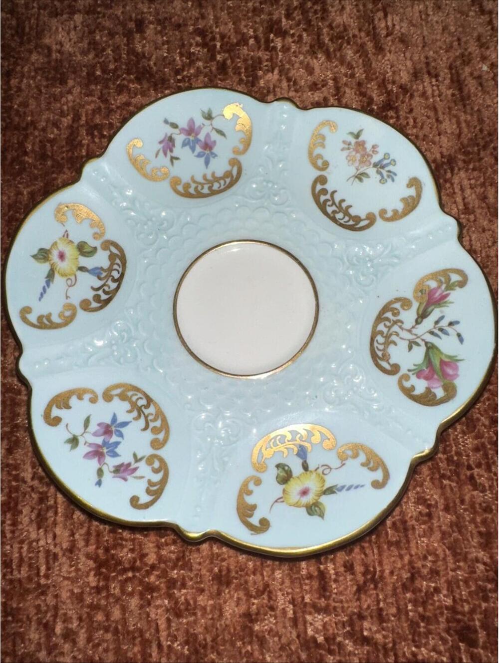 VTG Royal Aynsley Bone China Saucer. Multicolor Floral Gold Trim 1/12961 1st One